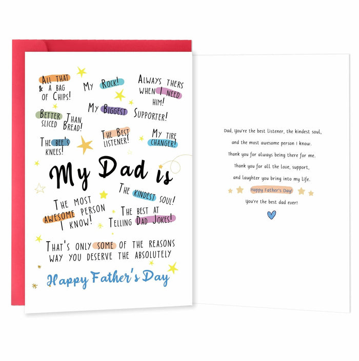 IDU Funny Fathers Day Card for Dad Humorous Gift from Kids Color ZN169 by Deal US