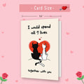 IDU Romantic Valentines Day Cat Card for Couples Cute Animal Print ZN038 by Deal US