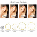 fcaylo 925 Sterling Silver Gold Hypoallergenic Lightweight Hoop Earrings 40mm by Deal US