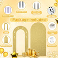 Paready Outdoor Gold Arch Backdrop Stands Pack of 2 Shiny Tropical Frame by Deal US