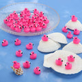 TOUCH TOP 100Pcs Mini Flamingo Resin Ducks Pink Figurine Tiny Animals Set by Deal US