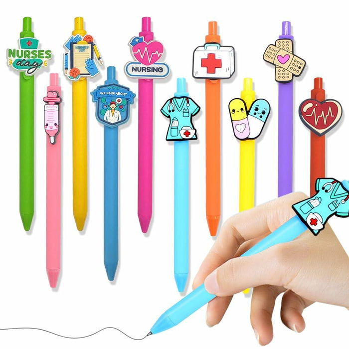 BAISDY 10pcs Nurse Pens Cute Nursing Student Essentials Black Ink by Deal US