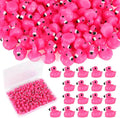 TOUCH TOP 100Pcs Mini Flamingo Resin Ducks Pink Figurine Tiny Animals Set by Deal US