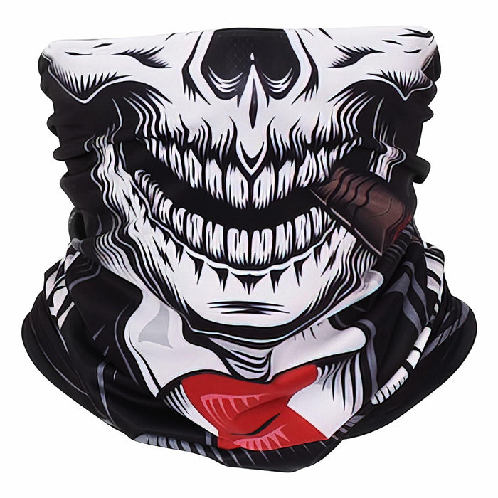 CycleZT Skull Neck Gaiter Mask Motorcycle Riding Fishing Cigar Skull One Size by Deal US