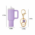 Sanyaa Initial Mini Cup Keychain Accessories Stanley Cup Purple B by Deal US