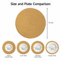 WEAVELYRICS 15" Round Braided Cotton Placemats Brown Set of 4 by Deal US