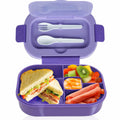 Generic DifaBella Kids Lunch Box 4 Compartments BPA-Free Purple 8.66x5.9x2.7 by Deal US