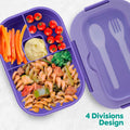Generic DifaBella Kids Lunch Box 4 Compartments BPA-Free Purple 8.66x5.9x2.7 by Deal US