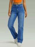 FUNUCA Women’s High Waist Wide Leg Stretch Denim Jeans Blue Size 8 by Deal US
