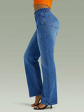 FUNUCA Women’s High Waist Wide Leg Stretch Denim Jeans Blue Size 8 by Deal US