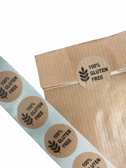 Kraft Gluten Free Food Stickers Small 500 Units Adhesive Labels by Deal US