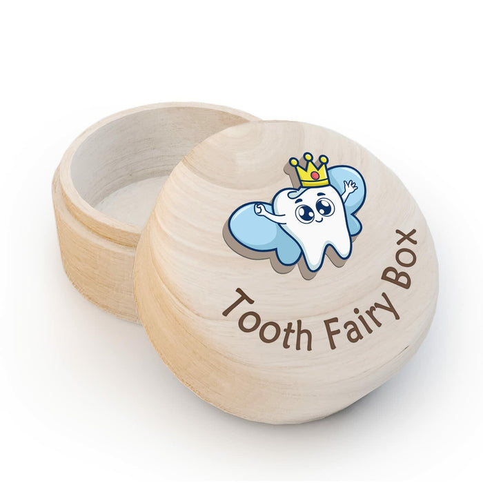 Azbuk Tooth Fairy Box Wooden Wings 3D Tooth Storage Kids Boys Girls Color 004 by Deal US