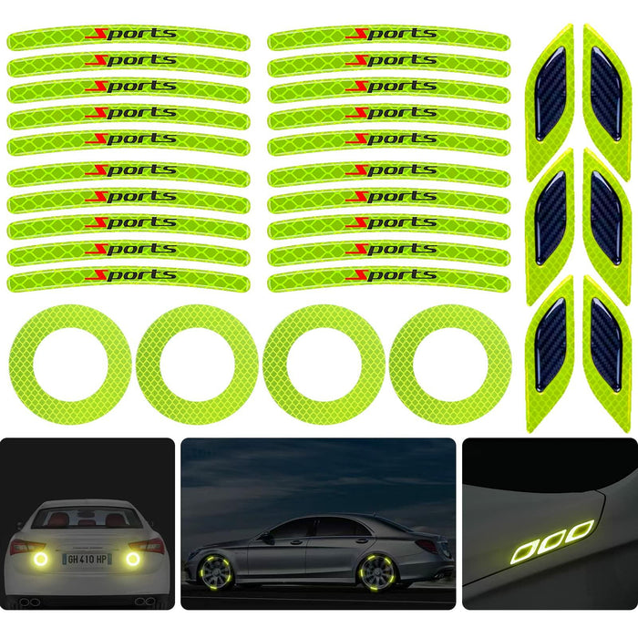 3D Strong Reflective Car Fender Trunk Wheel Tire Rim Stickers Diamond Grade by Deal US