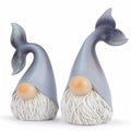 Hodao 2 Set Summer Ocean Gnome Resin Figurines Mermaid Grey Scandinavian by Deal US