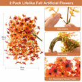 ZFProcess Artificial Fall Daisy Mums Silk Flowers 2PCS Fall Orange UV Resistant by Deal US