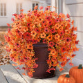 ZFProcess Artificial Fall Daisy Mums Silk Flowers 2PCS Fall Orange UV Resistant by Deal US