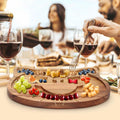 Renawe Decorative Acacia Wood Cheese Plate Serving Tray Large Solid Wood by Deal US