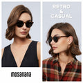 mosanana Polarized Round Sunglasses Small Tortoise Grey Casual Women MS52361 by Deal US