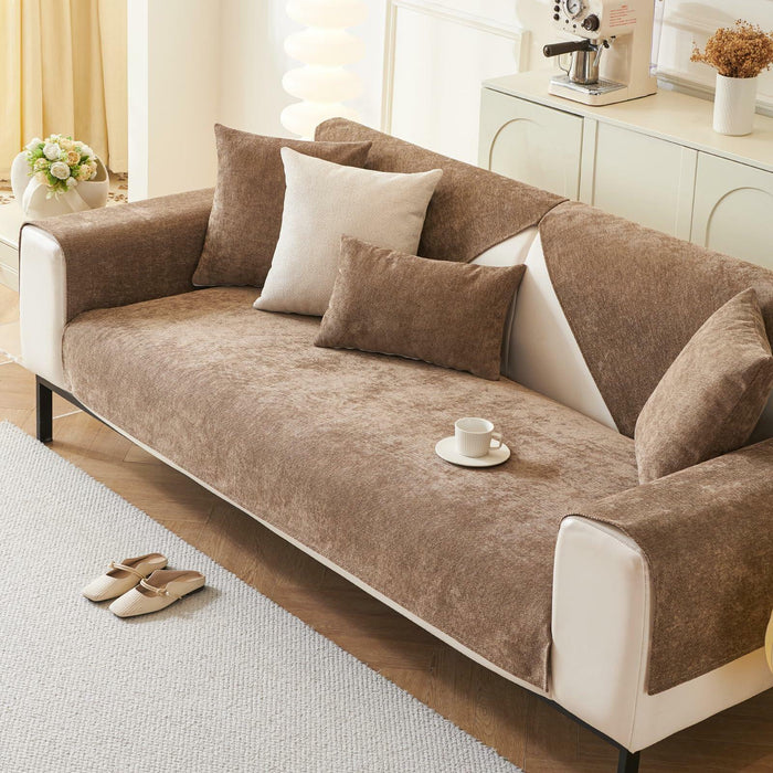 tianxinbaobei Plush Non-Slip Chenille Sofa Cover Light Gray 36x36 Armchair by Deal US