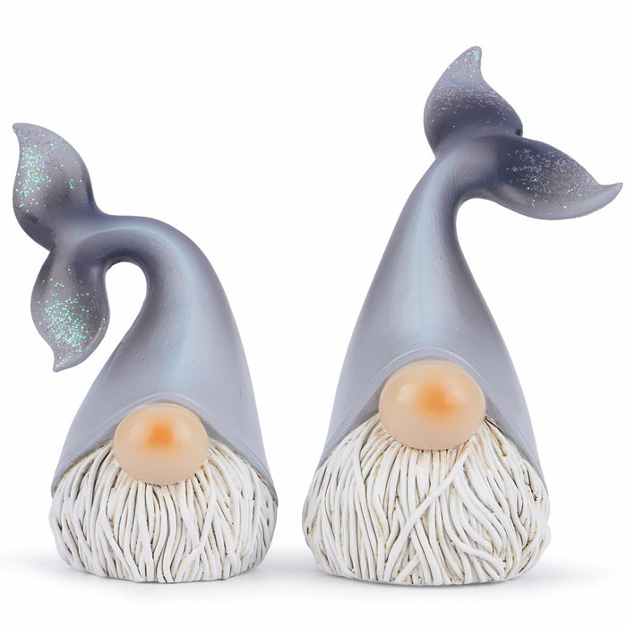Hodao 2 Set Summer Ocean Gnome Resin Figurines Mermaid Grey Scandinavian by Deal US