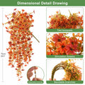 INQCMY Faux Mums Silk Flowers with Autumn Leaves Orange Red 2PCS Outdoor Decor by Deal US