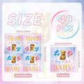 Litmitfu Baby Gender Reveal Napkins 3-Ply Bear Pink Blue 40 Pcs by Deal US