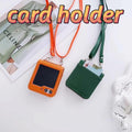 Duboby Samsung Galaxy Z Flip 6 Case Card Holder Lanyard Hinge Protection Orange by Deal US