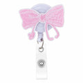 Kimoli Embroidery Pink Bow Nurse Badge Reel Retractable Pink Clip by Deal US