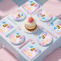 Litmitfu Baby Gender Reveal Napkins 3-Ply Bear Pink Blue 40 Pcs by Deal US