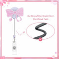 Kimoli Embroidery Pink Bow Nurse Badge Reel Retractable Pink Clip by Deal US