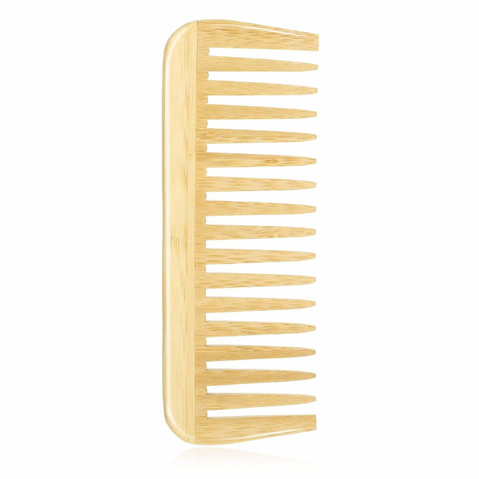 Alrhso Bamboo Wide Tooth Comb for Curls Beard Hair No Handle Detangler by Deal US