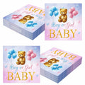 Litmitfu Baby Gender Reveal Napkins 3-Ply Bear Pink Blue 40 Pcs by Deal US