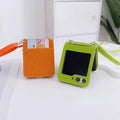 Duboby Samsung Galaxy Z Flip 6 Case Card Holder Lanyard Hinge Protection Orange by Deal US