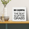 Heijie Humorous Bathroom Canvas Wall Art Framed Print 8x8 Inch Wood Modern by Deal US
