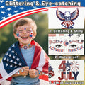 eboozone 4th of July Temporary Tattoos 68pcs Patriotic USA Flag Red/Blue by Deal US