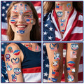 eboozone 4th of July Temporary Tattoos 68pcs Patriotic USA Flag Red/Blue by Deal US