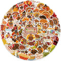 QQUK Thanksgiving Pumpkin Stickers Pack 100 Pcs Waterproof Brown Fall Decals by Deal US