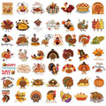 QQUK Thanksgiving Pumpkin Stickers Pack 100 Pcs Waterproof Brown Fall Decals by Deal US
