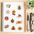 QQUK Thanksgiving Pumpkin Stickers Pack 100 Pcs Waterproof Brown Fall Decals by Deal US
