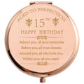 COFOZA Stainless Steel Rose Gold Compact Travel Makeup Mirror Classic Style by Deal US