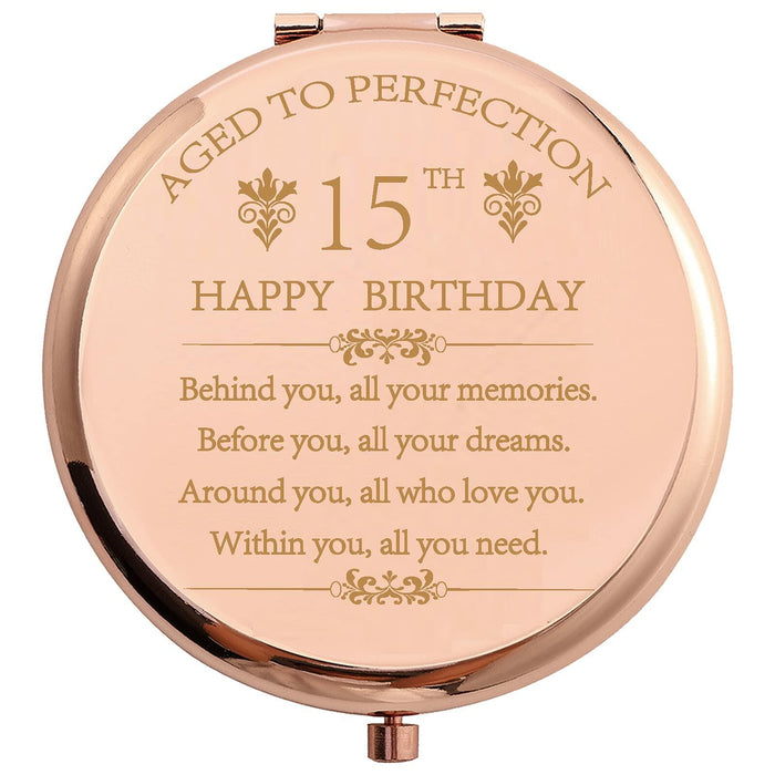 COFOZA Stainless Steel Rose Gold Compact Travel Makeup Mirror Classic Style by Deal US