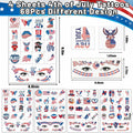 eboozone 4th of July Temporary Tattoos 68pcs Patriotic USA Flag Red/Blue by Deal US