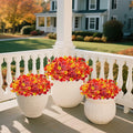 INQCMY Artificial Fall Flowers Faux Pansies Mums 12 Bundle 14" Red Orange Yellow by Deal US
