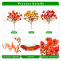 INQCMY Artificial Fall Flowers Faux Pansies Mums 12 Bundle 14" Red Orange Yellow by Deal US