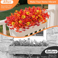 INQCMY Artificial Fall Flowers Faux Pansies Mums 12 Bundle 14" Red Orange Yellow by Deal US