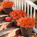 INQCMY Artificial Fall Flowers 12 Bundles Faux Pansies Orange UV Resistant by Deal US