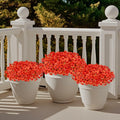 INQCMY Artificial Fall Flowers 12 Bundles Faux Pansies Orange UV Resistant by Deal US