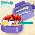 Generic DifaBella Kids Lunch Box 4 Compartments BPA-Free Purple 8.66x5.9x2.7 by Deal US