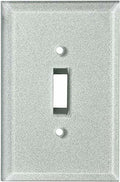 SWITCH HITS Silver Glass Mirror Light Switch Cover Plate 1 Toggle 3.5x5.25 by Deal US