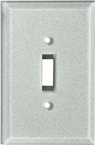 SWITCH HITS Silver Glass Mirror Light Switch Cover Plate 1 Toggle 3.5x5.25 by Deal US
